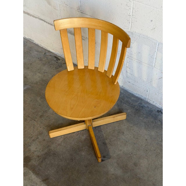 Wood Mid 20th Century Edsbyverken Beechwood Swivel Chair Mid-Century Modern For Sale - Image 7 of 9