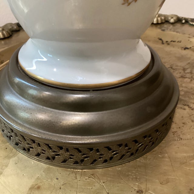 Mid 20th Century Rosenthal Kunstabteilung Selb Germany Handmade Porcelain Table Lamp With Brass Base For Sale In Chicago - Image 6 of 13