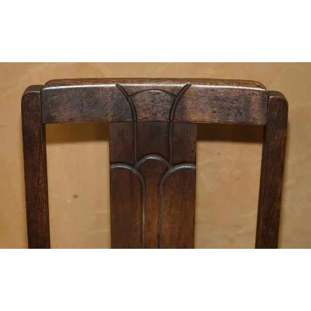 Englis Art Deco Hall Chair in Oak, 1930s For Sale - Image 4 of 13