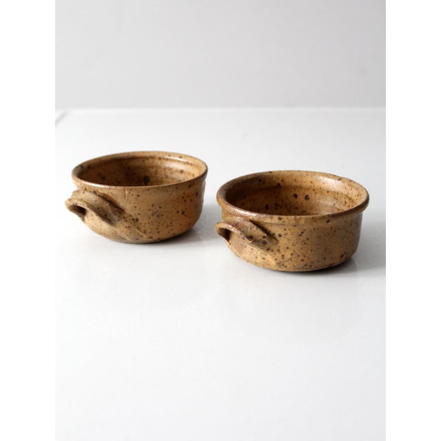 Late 20th Century Vintage Studio Pottery Bowls Pair For Sale - Image 5 of 11
