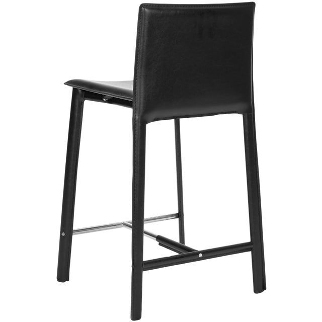 Elise 24" Counter Stool in Black & Chrome - a Pair For Sale - Image 4 of 7