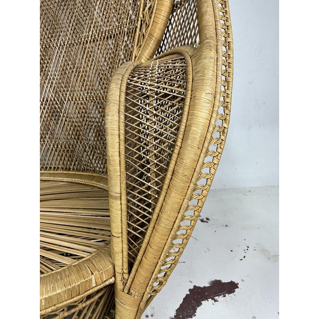 Peacock 2-Seater Sofa in Wicker and Rattan, Italy, 1960s For Sale - Image 6 of 14