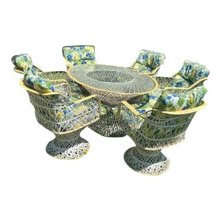 Vintage 1960's Russell Woodard Spun Fiberglass Patio Set- 7 Piece For Sale