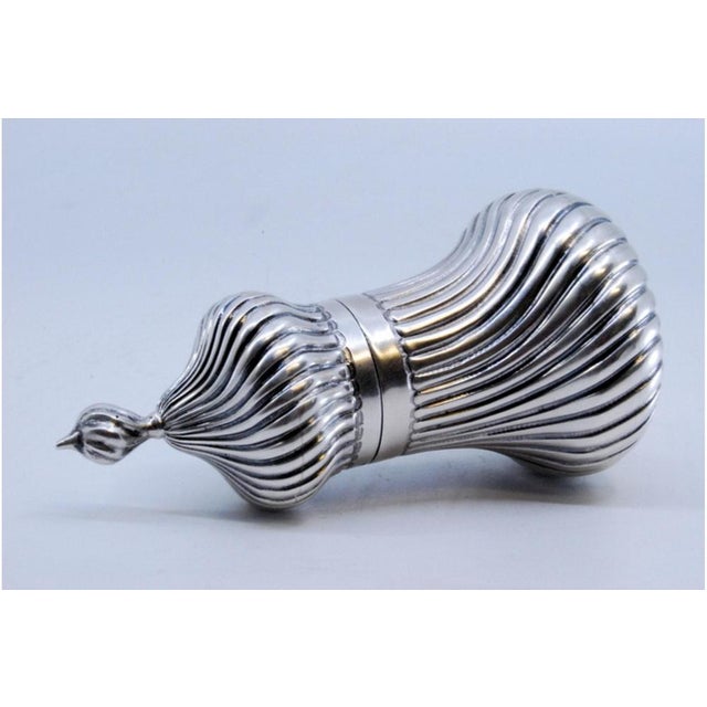 Silver Lighter with Knob Top and Removable Lid For Sale - Image 4 of 11