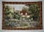 Vintage (1990s) Tapestry has a French Style of a Cottage Scene with a Border. The Measurements: 54" x 38". Flat Rate...