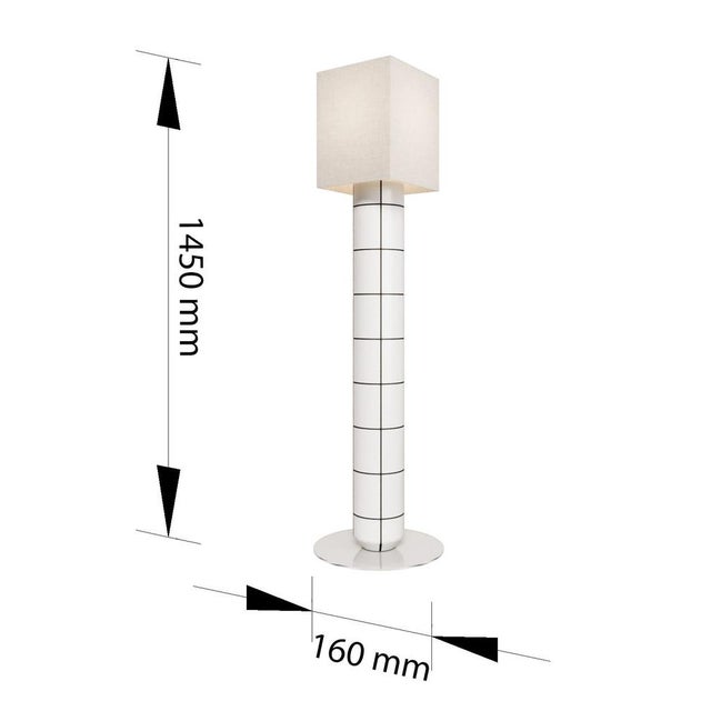 Handcrafted Ceramic and Glass Floor Lamp in Obsidian Gloss Glaze from Artem Zakharchenko-Halytskyi For Sale - Image 4 of 5