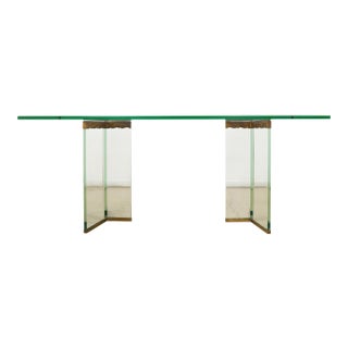 1970s Attributed to Leon Rosen Glass Dining Table For Sale