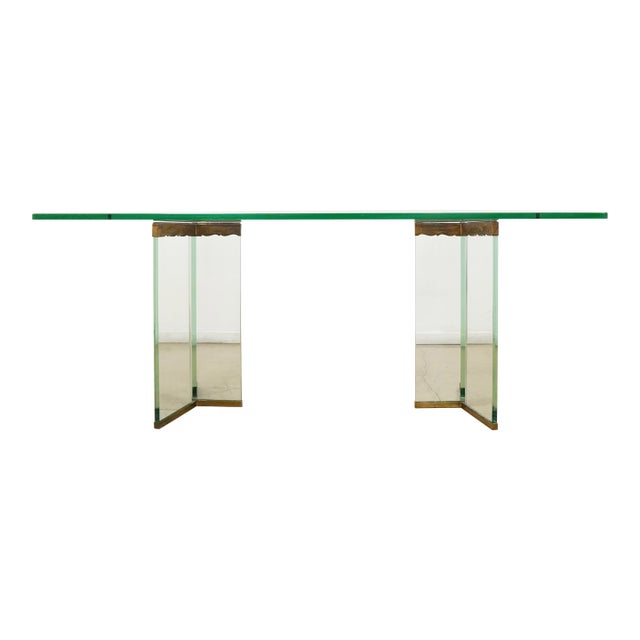 1970s Attributed to Leon Rosen Glass Dining Table For Sale