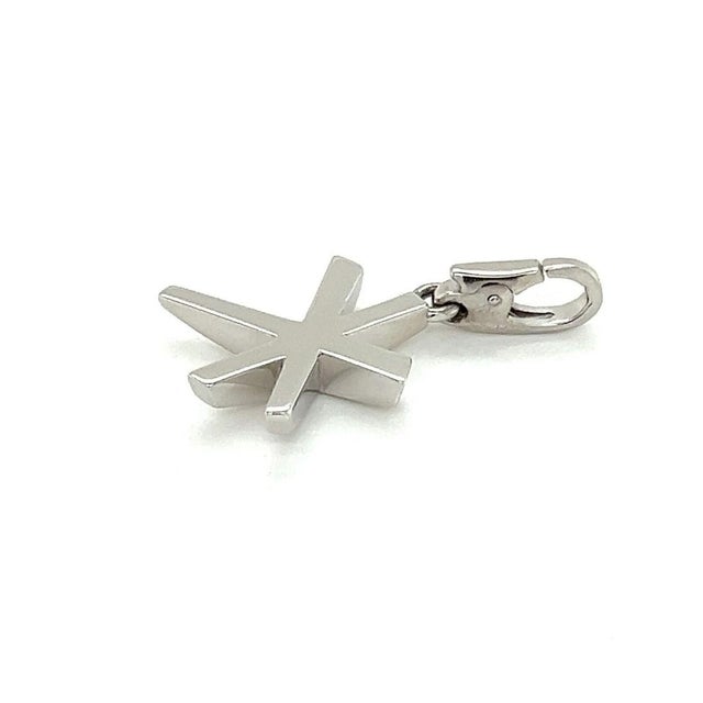 Cartier Mid 20th Century Cartier 18k White Gold Star Charm Pendant For Sale - Image 4 of 8