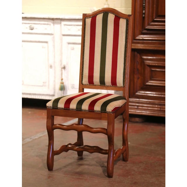 Set of Six French Louis XIII Style Beech Dining Chairs With Os De Mouton For Sale - Image 9 of 13