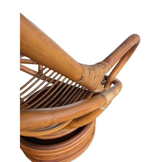 Mid-Century Modern Organic Bentwood Rattan Swivel Tub Chair For Sale - Image 18 of 18