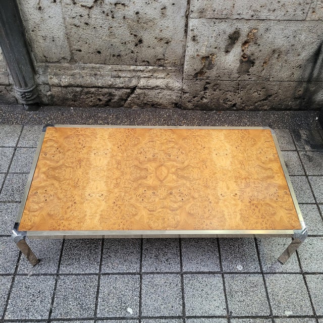 Coffee Table in Root Wood and Steel, 1970s For Sale - Image 9 of 18