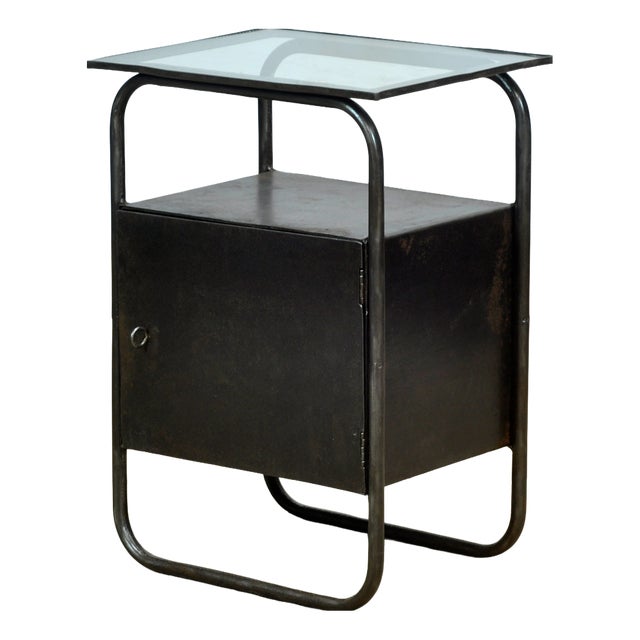 Vintage Iron Nightstand, 1920 For Sale
