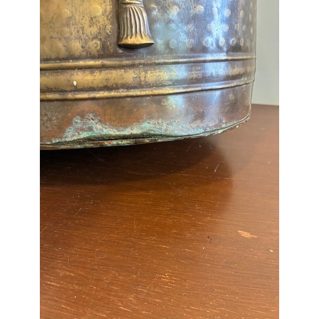 Vintage Brass Oval Jardiniere Planter Cachepot With Rope Detail For Sale - Image 12 of 15