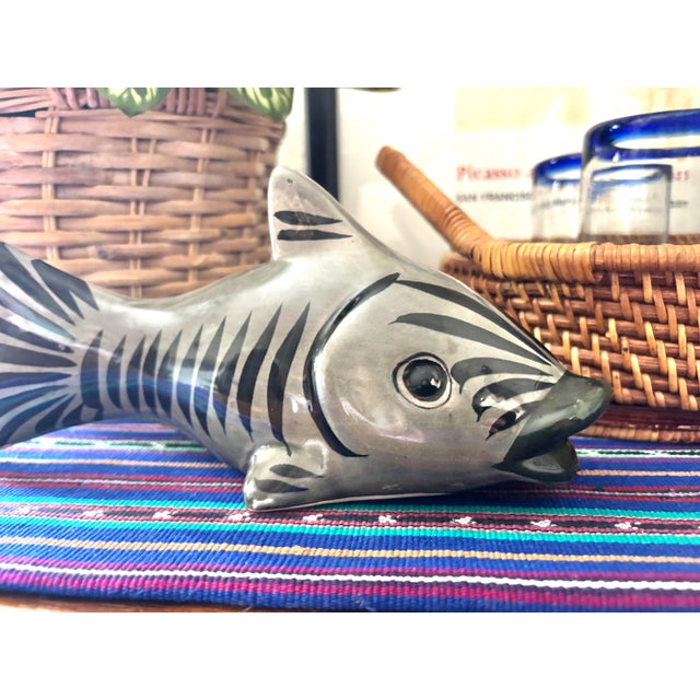 Mid 20th Century Mexican Folk Art Hand-Painted Tonala Fish For Sale - Image 6 of 8