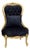 French Louis XV Tufted Black Velvet Accent Chair With Hand-Finished Gold Leaf Frame & Matching Pillow For Sale