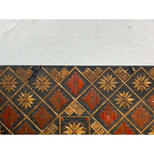 Textile Vintage Russian Wooden Box For Sale - Image 7 of 10