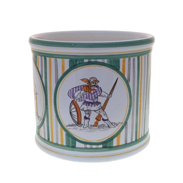 Add a cheerful burst of Italian color to your home with this impressive vintage cachepot by Este Ceramiche, decorated with...