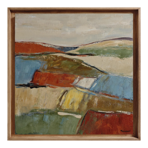 Towards the Clearing – Abstract Landscape, Original Oil Painting Framed by Sophie Dumont