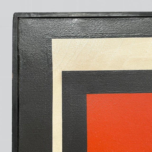 Black Giuseppe Minoretti, Italian Modern Geometric Painting, 1970, Acrylic For Sale - Image 8 of 17
