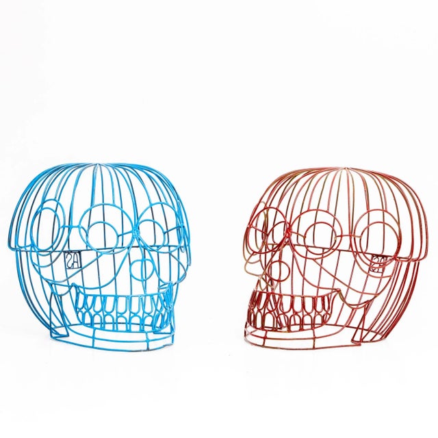 Metal Set of Skull Stools by Anacleto Spazzapan, Italy For Sale - Image 7 of 7