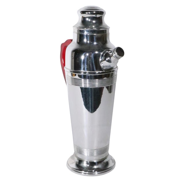 Art Deco Mid 20th Century Art Deco Chrome and Bakelite Cocktail Shaker For Sale - Image 3 of 6
