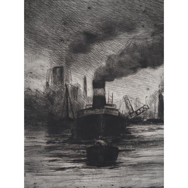 Maximilien Luce, View of the Port of Rotterdam, 1890-1895, Original Etching For Sale - Image 4 of 8