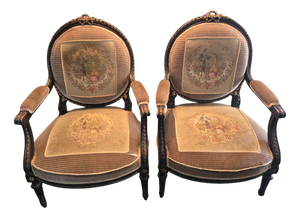 Antique Louis XVI Armchairs, 1890s, Set of 2