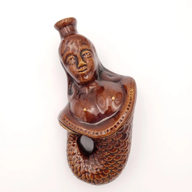 Ceramic Rare Bennington Mermaid Flask, England Circa 1840 For Sale - Image 7 of 7
