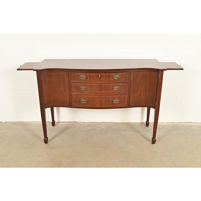 Kittinger Federal Inlaid Mahogany Serpentine Front Sideboard Credenza For Sale - Image 11 of 16