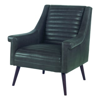 Century Furniture Vinton Chair, Coal Leather For Sale