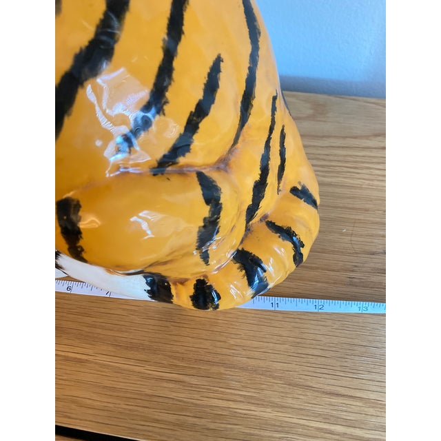 1976 Hollywood Regency Ceramic Studio Artist Signed Tiger Sculpture Figure For Sale - Image 12 of 13