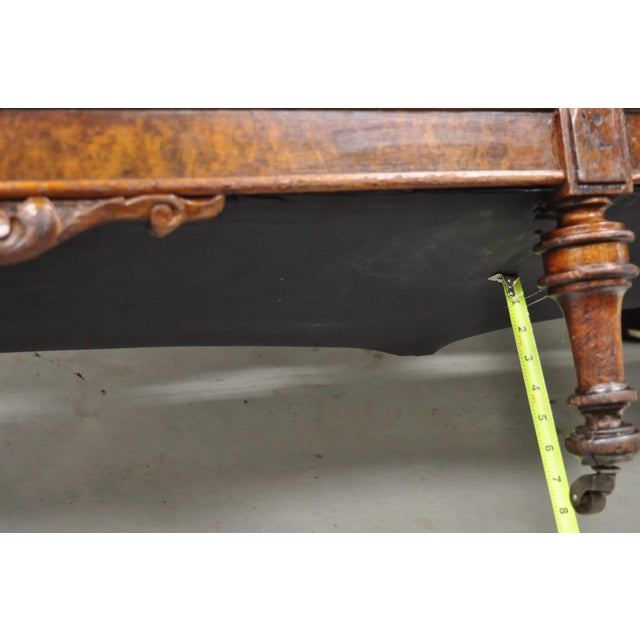 Antique Eastlake Victorian Carved Burl Walnut Parlor Set Sofa & 2 Chairs - 3 PCS For Sale - Image 14 of 18