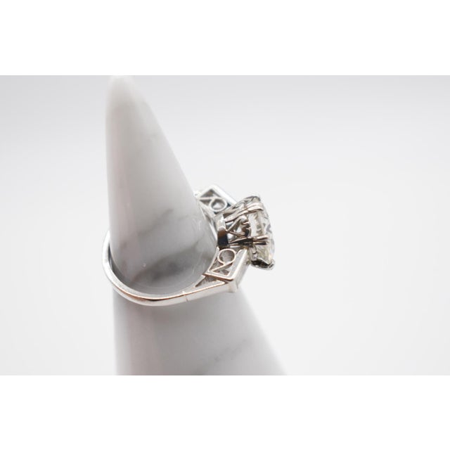 Silver Late 19th Century Platinum Old European-Cut Diamond Ring, Size 6.75 For Sale - Image 8 of 13