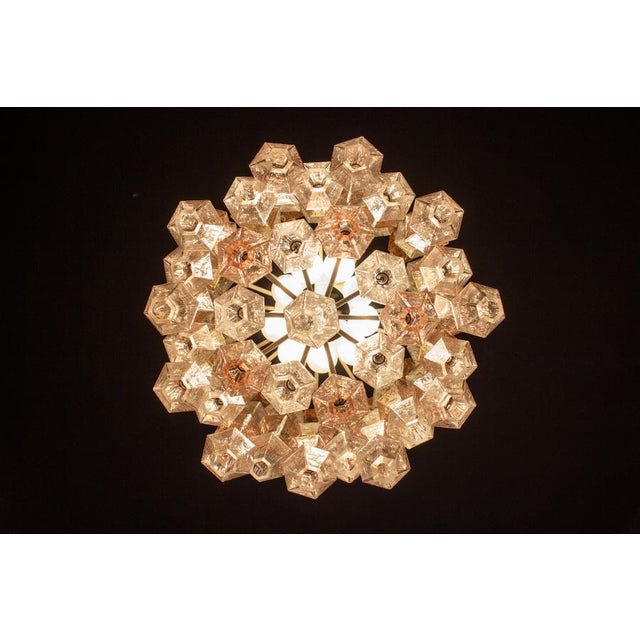 Ivory Venini Pink and Ice Poliedri Chandelier by Carlo Scarpa, 1955 For Sale - Image 8 of 15