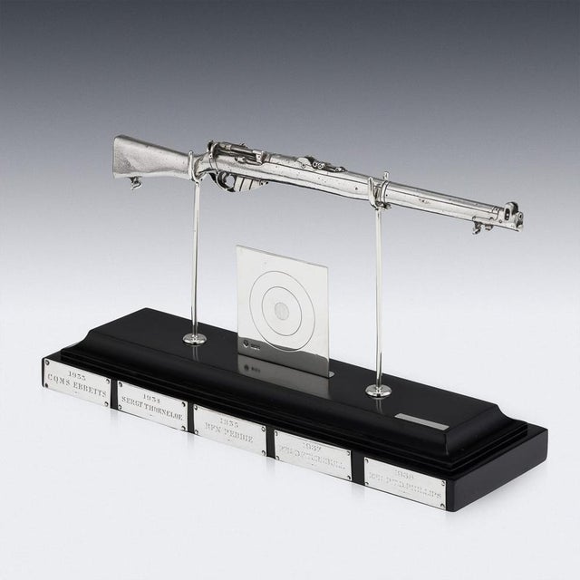 Antique English Silver Rifle Shooting Trophy, London, 1915 For Sale - Image 4 of 18