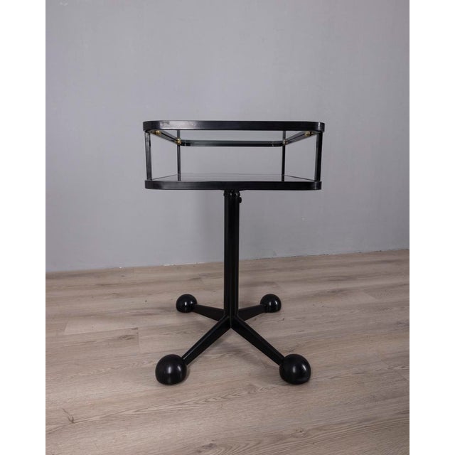 Vintage Trolley Table in Black Metal and Glass from Allegri For Sale - Image 13 of 14