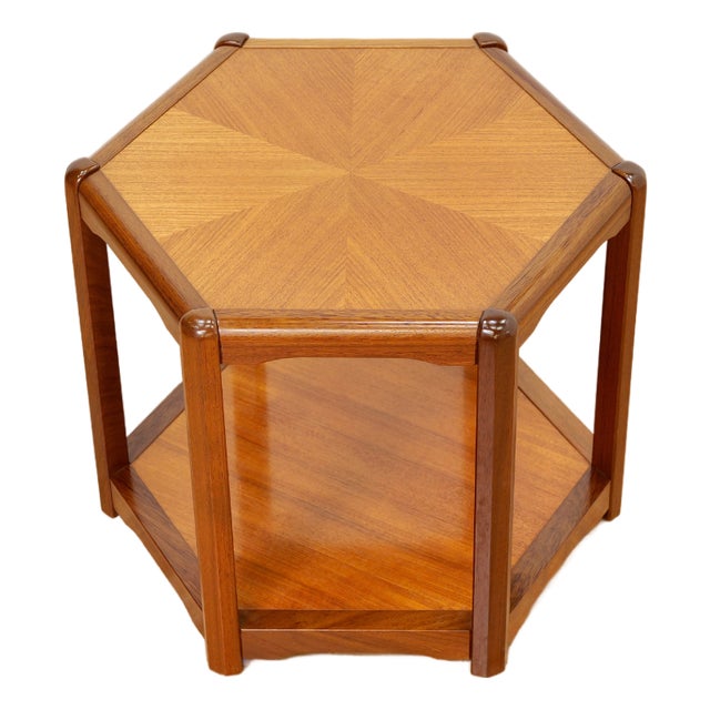1960s Mid Century Danish Teak Octagonal Coffee Side Table For Sale