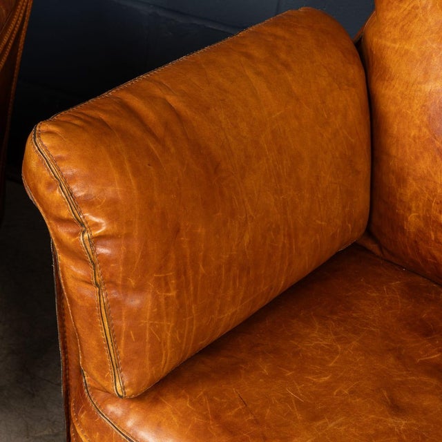 Vintage French Leather Chairs in the style of Roche Bobois, 1970s, Set of 2 For Sale - Image 15 of 18
