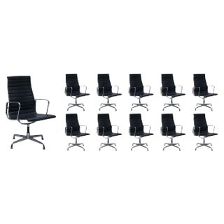 Black Leather Swivel Office Chair from Vitra For Sale