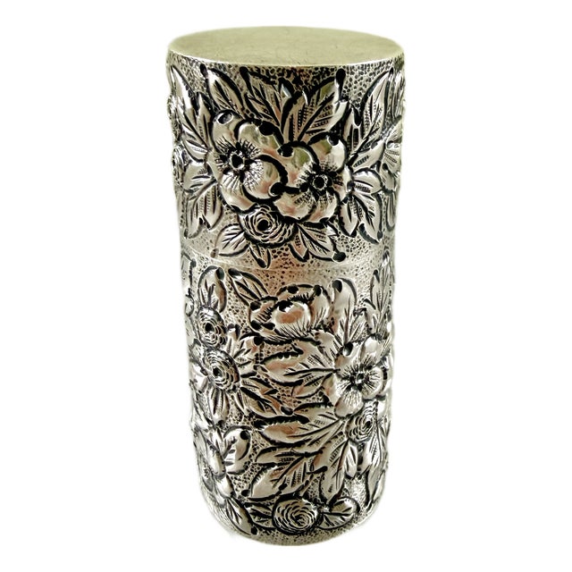 Dominick and Haff Estate Sterling Silver Vanity Hairpin Box For Sale
