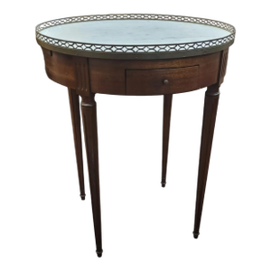 Antique French Marble Top Round Boulle Table