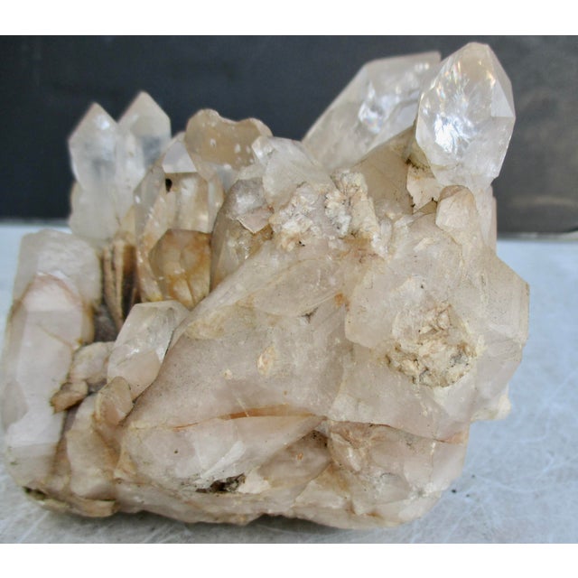 Transparent Natural Specimen Cluster of Rock Quartz Crystals For Sale - Image 8 of 10