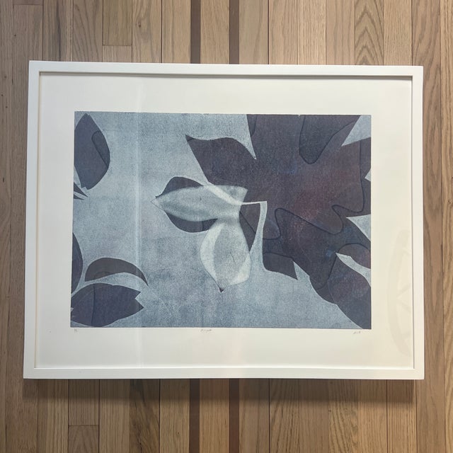 Original framed abstract monotype “flight” Signed MCB 2025