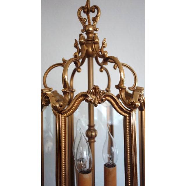 Brass and Glass Lantern Pendant, 1960s For Sale - Image 17 of 17