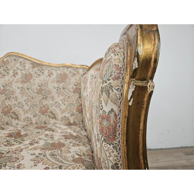 20th Century Italian Baroque Style Sofa in Carved and Gilded Wood For Sale - Image 10 of 18