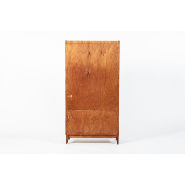 Scandinavian Modern Figured Mahogany Secretary Bookcase Cabinet 1960s For Sale - Image 17 of 17