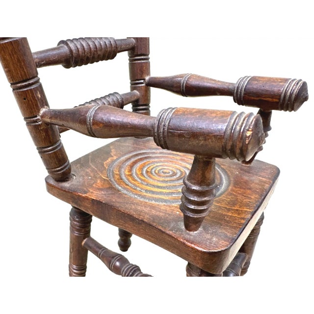 19th Century Miniature Oak Kitchen Windsor Chair, 1880s For Sale - Image 4 of 10