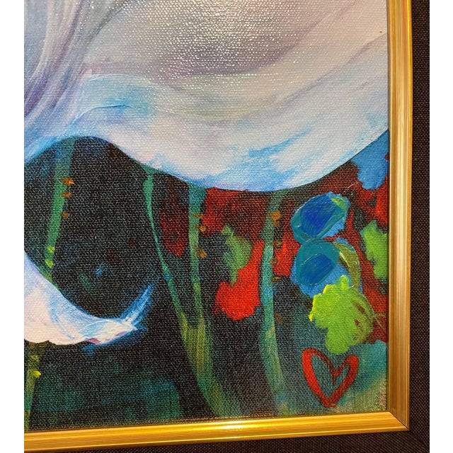 Early 21st Century Simon Bull, Vibrant Pop Art Flower Original Simon Bull Floral Giclee Canvas Painting Edition For Sale - Image 5 of 9