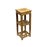 This tall, square display stand is crafted from wood with a weathered, honey-brown patina that highlights its rustic...
